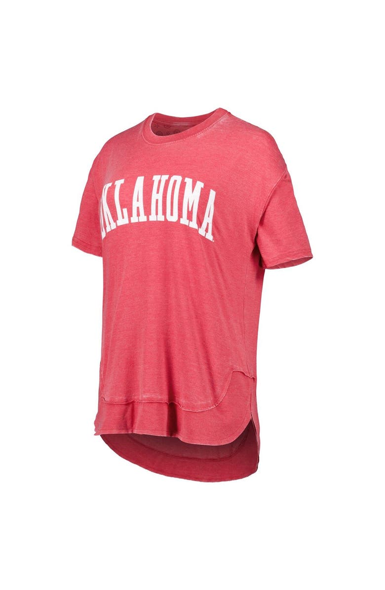 PRESSBOX Women's Pressbox Crimson Oklahoma Sooners Arch Poncho T-Shirt, Alternate, color, Crimson