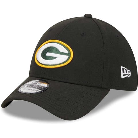 Men's New Era Black Green Bay Packers Main 39THIRTY Flex Hat
