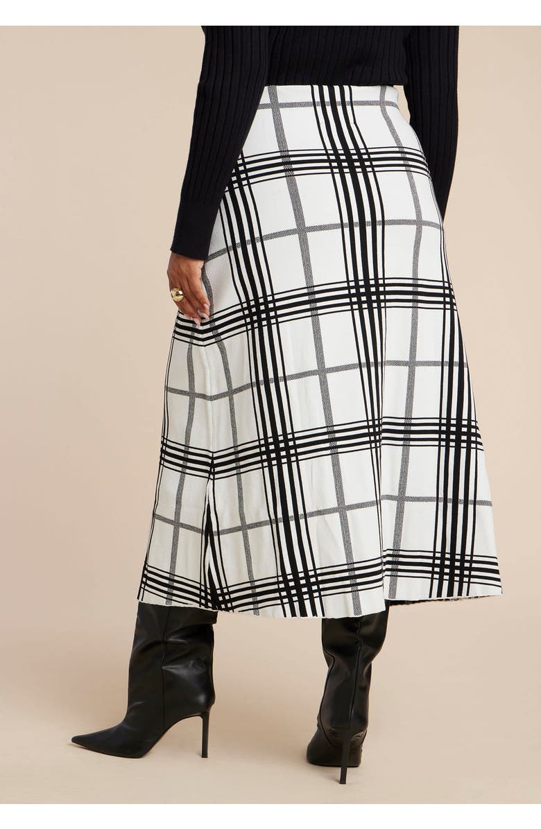 ELOQUII Plaid Midi Sweater Skirt With Sleeve Ties, Alternate, color, Preppy Refresh Plaid