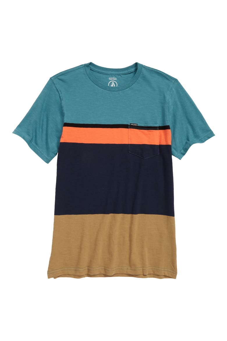 Kids' Stone Colorblock Short Sleeve T-Shirt, Main, color, BRITT BLUE