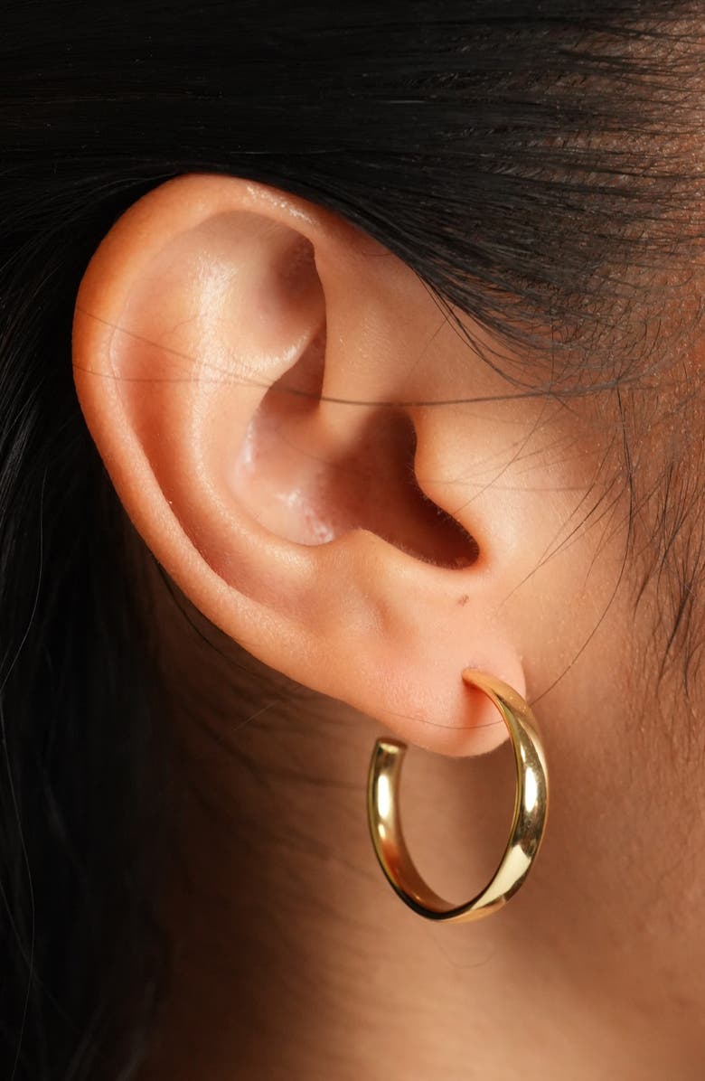 Argento Vivo Sterling Silver Hoop Earrings, Alternate, color, Gold