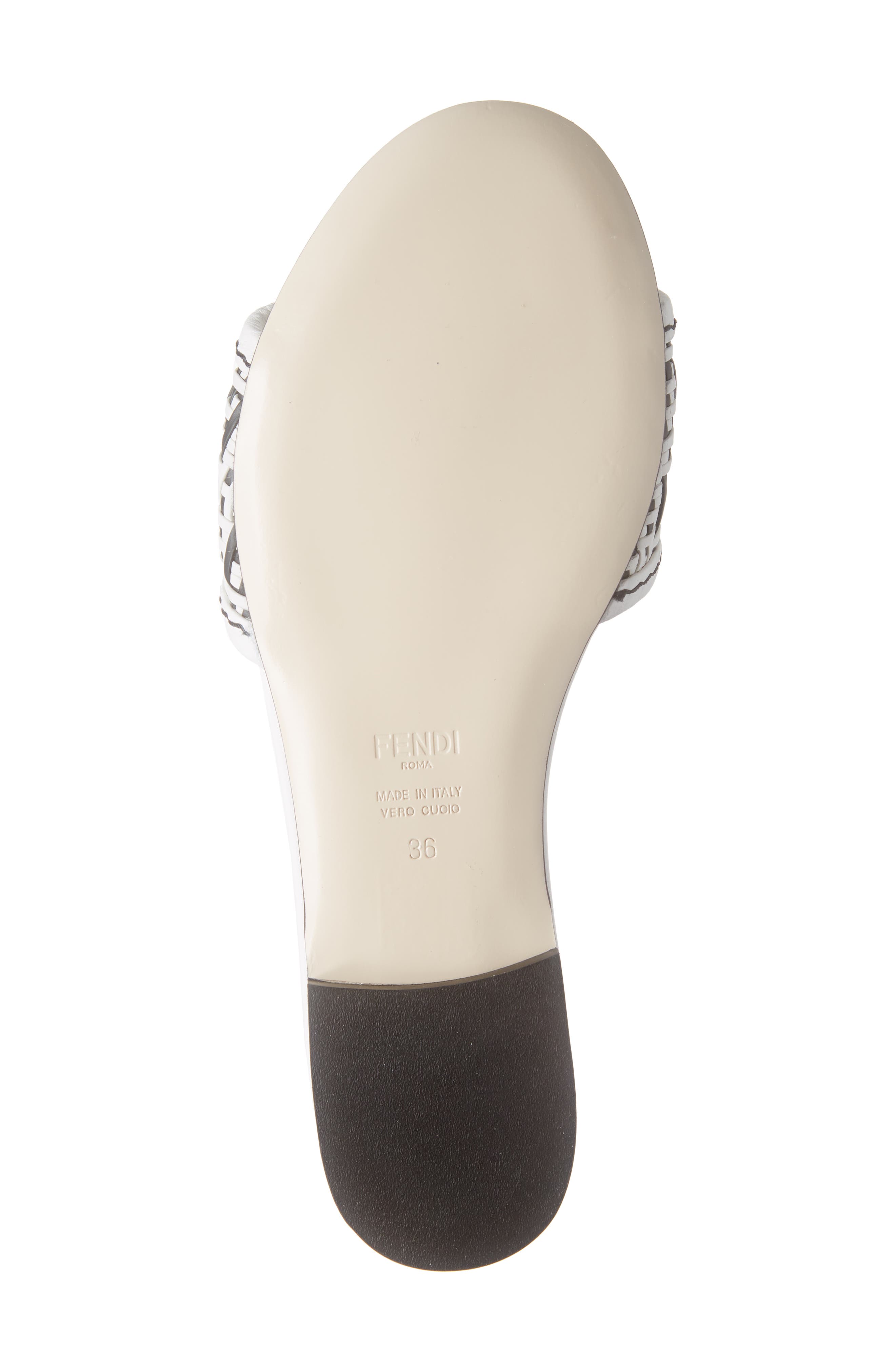 Fendi Woven FF Logo Sandal, Alternate, color, 