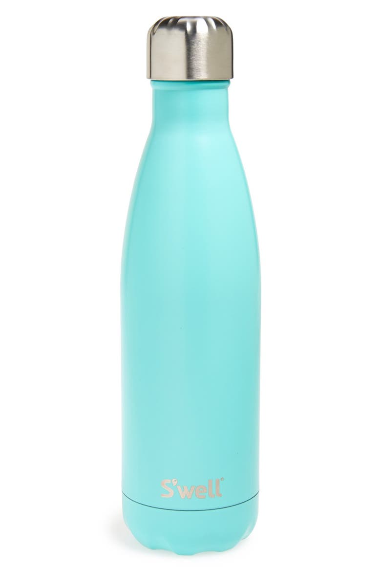 'Turquoise Blue' Stainless Steel Water Bottle, Main, color, TURQUOISE