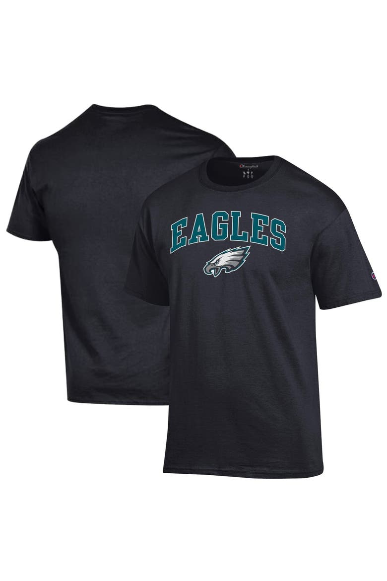 Men's Champion Black Philadelphia Eagles Arch Over Logo T-Shirt, Main, color, Black