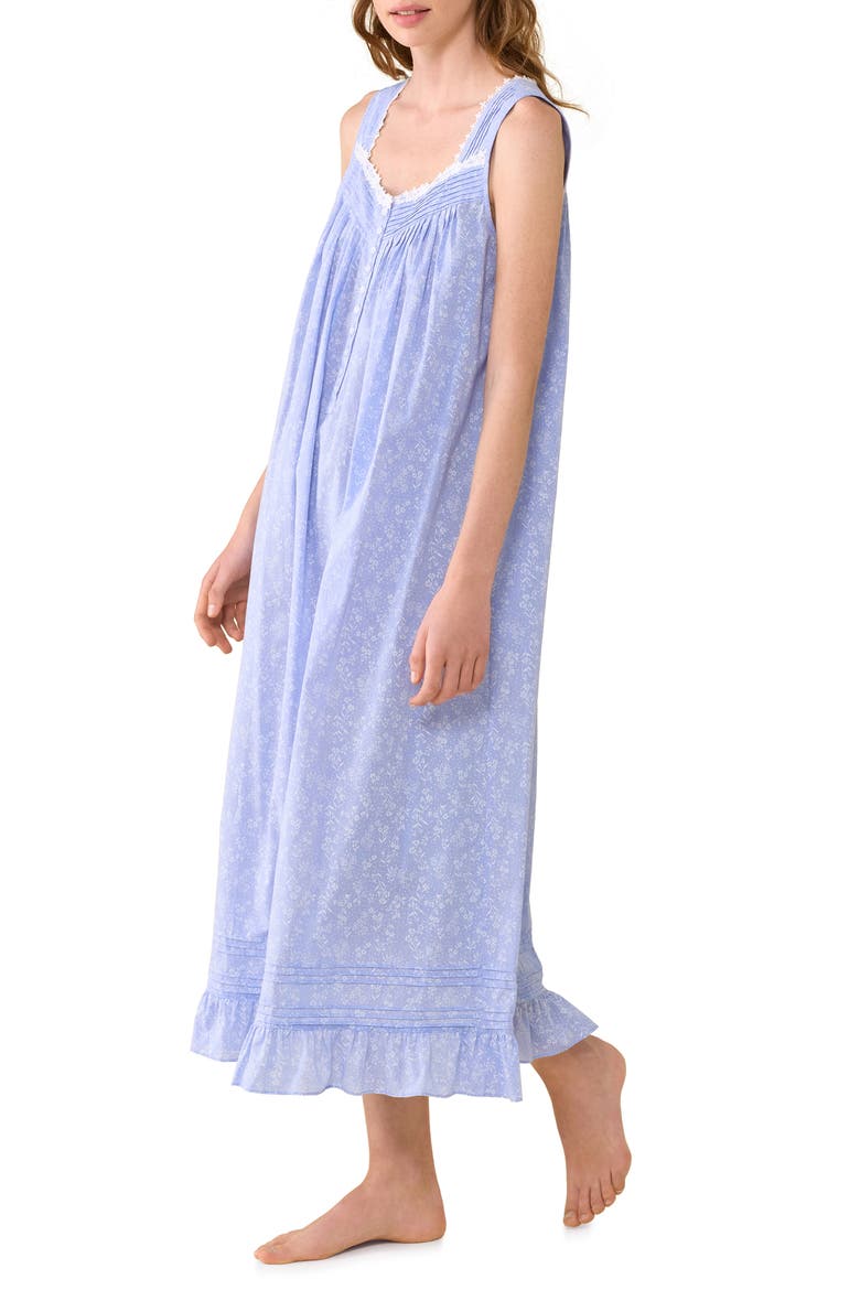 Ballet Cotton Nightgown, Alternate, color, DENIM BLUE