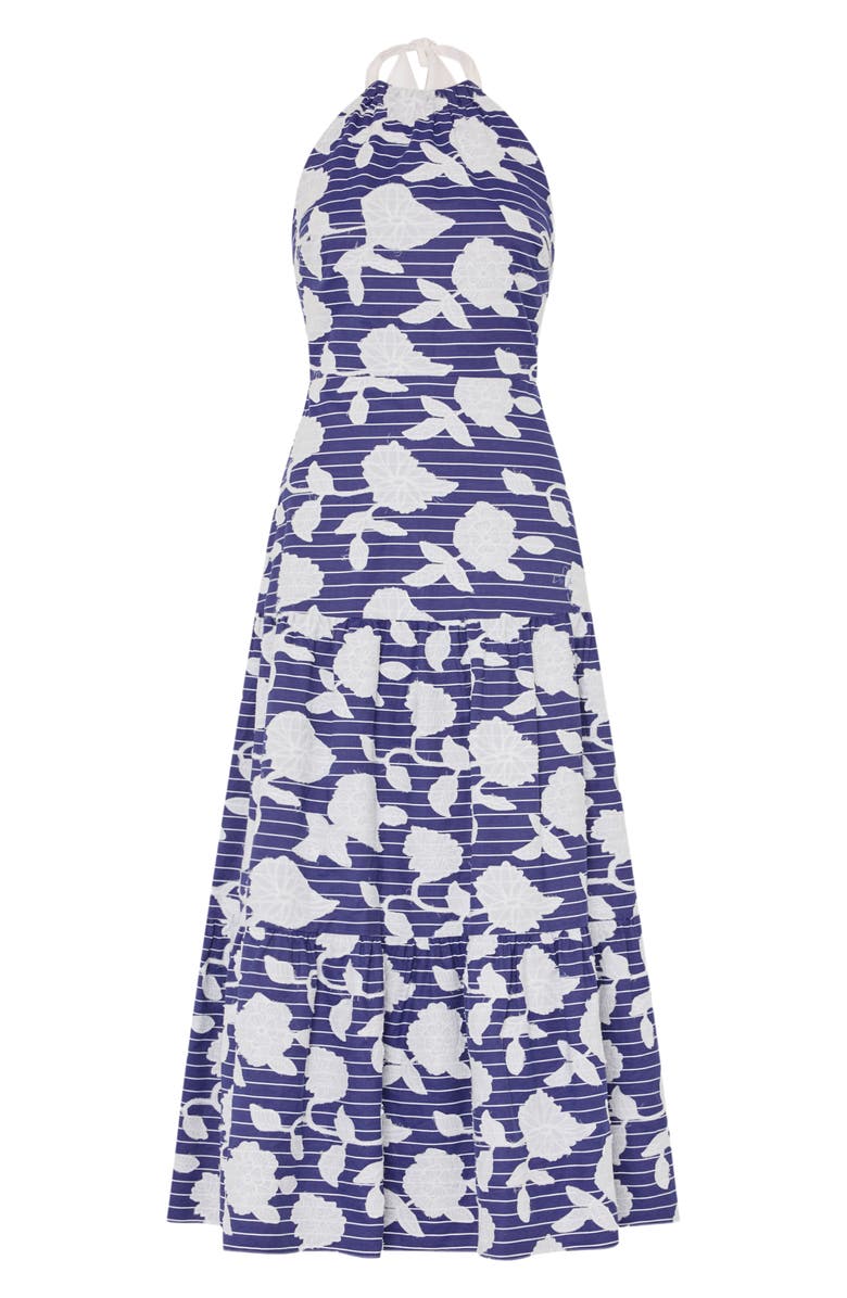 Milly Hayden Floral Embroidered Halter Midi Dress, Alternate, color, 