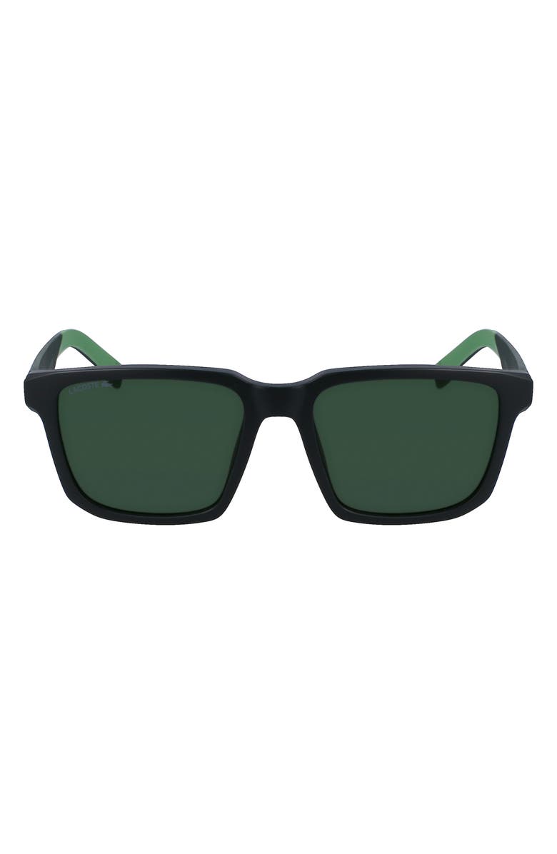 Lacoste L999S 55mm Square Sunglasses, Main, color, Matte Green
