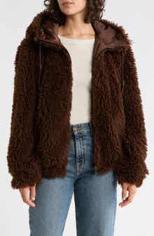 Sam Edelman Teddy Faux Shearling Hooded Jacket