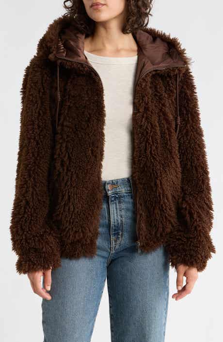 Sam Edelman Teddy Faux Shearling Hooded Jacket