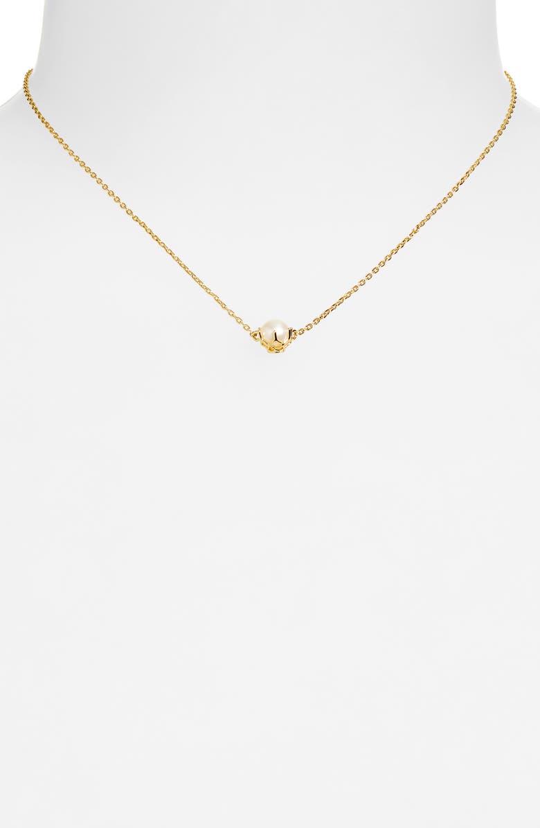 Kendra Scott Ashton Cultured Freshwater Pearl Pendant Necklace, Alternate, color, Gold White Pearl