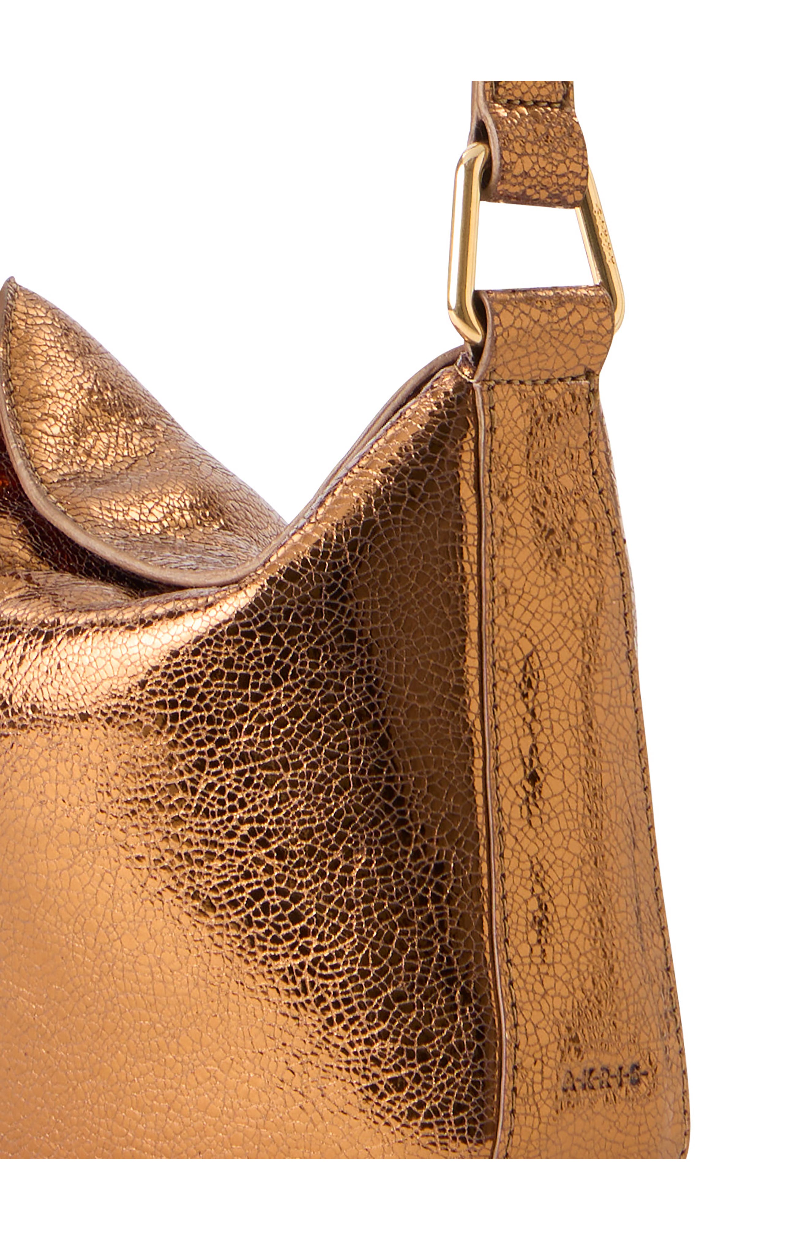 Mini Anna Metallic Leather Hobo Bag, Alternate, color, BRONZE/ GOLD
