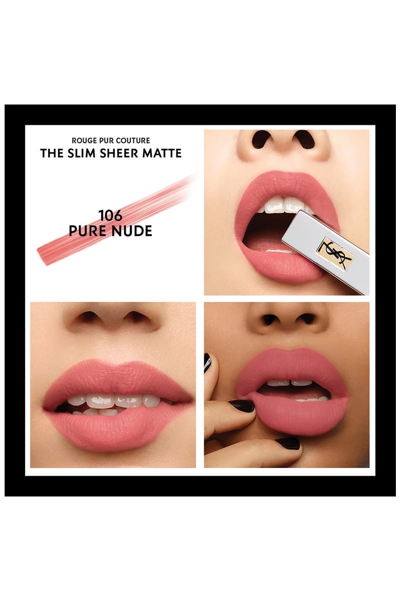 Rouge Pur Couture The Slim Sheer Matte Lipstick, Alternate, color, 106 PURE NUDE