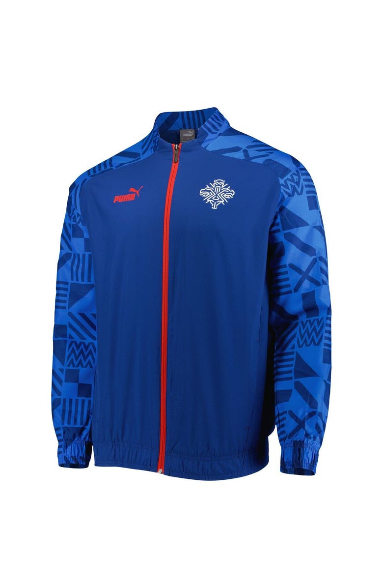 PUMA Men's Puma Light Blue Iceland National Team Pre-Match Raglan Full-Zip Training Jacket, Alternate, color, Light Blue