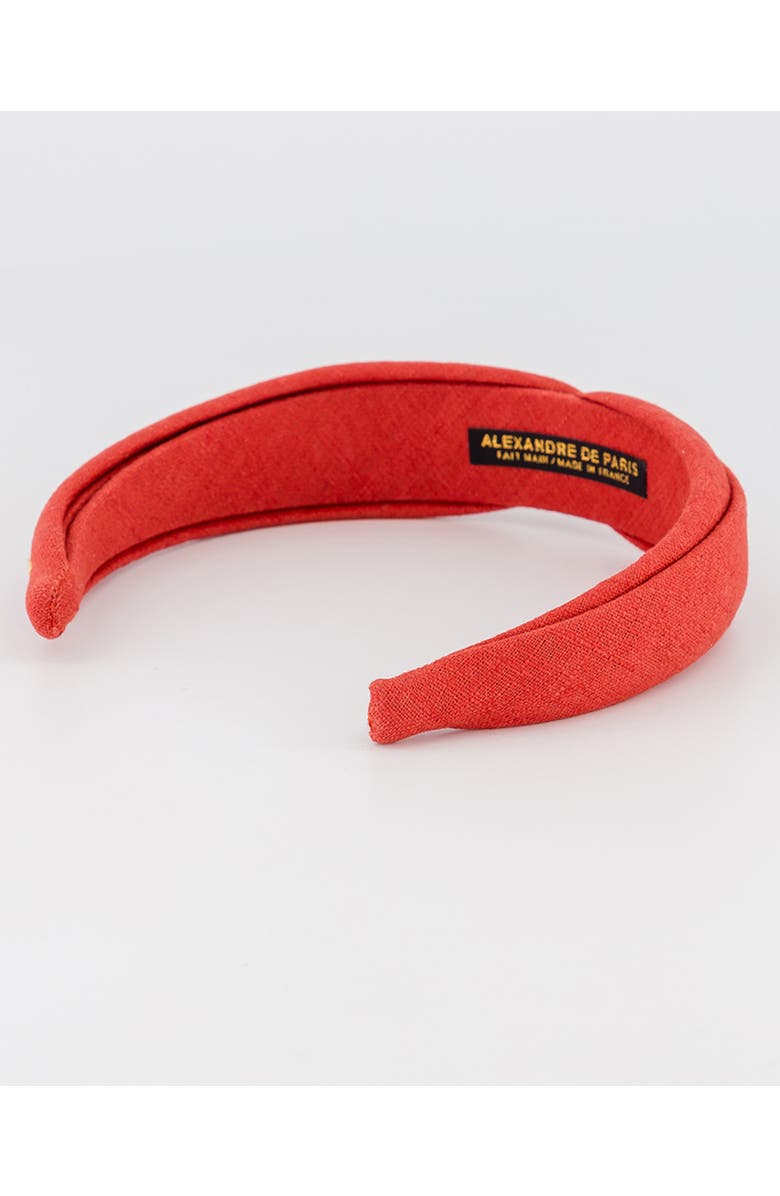 Alexandre de Paris Saharienne Linen Headband, Alternate, color, Blood Orange