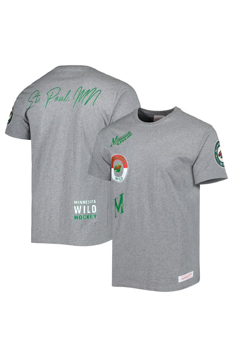 Mitchell & Ness Men's Mitchell & Ness Heather Gray Minnesota Wild City Collection T-Shirt, Main, color, Heather Gray