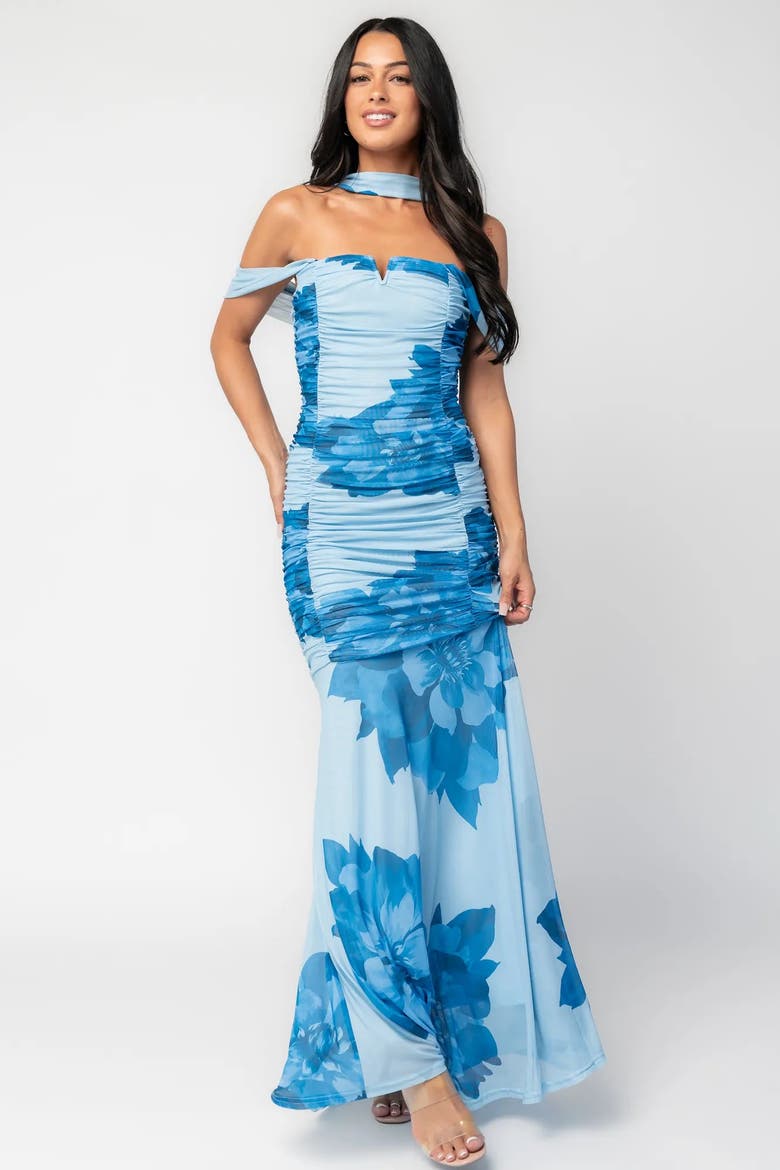 Bellina Off Shoulder Maxi Dress, Main, color, Blue
