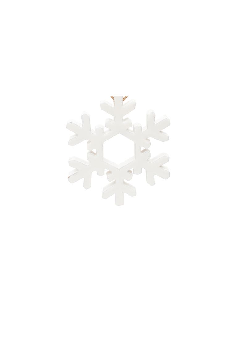 MDF Enamel Snowflake Christmas Tree Ornament, Alternate, color, White