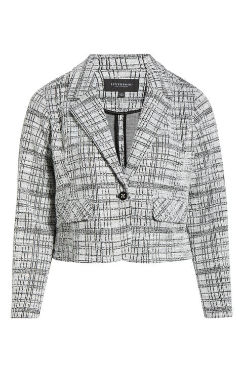 Plaid Tweed Crop Blazer
