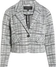 Liverpool Plaid Tweed Crop Blazer