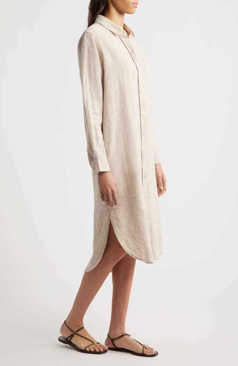 Rails Val Long Sleeve Linen Shirtdress, Alternate, color,