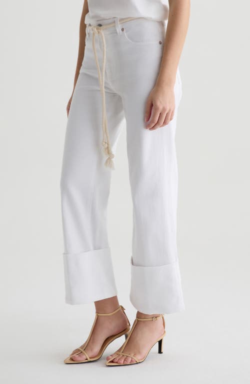 Ag Saige Wide Leg Crop Jeans With Cuff In White