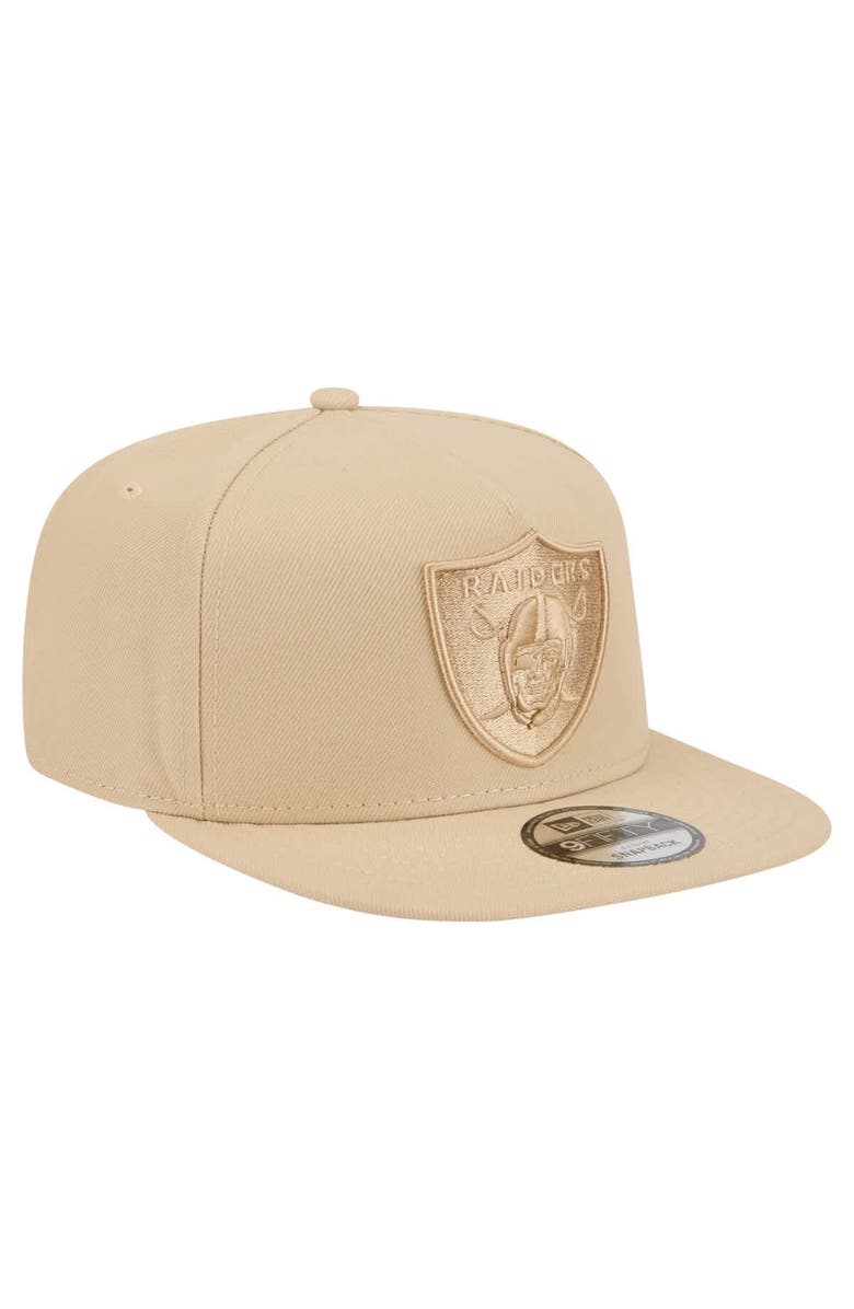 New Era Men's New Era Light Beige Las Vegas Raiders Color Pack A-Frame 9FIFTY Snapback Hat, Alternate, color,