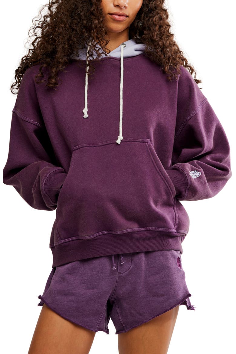 Final Call Colorblock Hoodie, Main, color, BLACKBERRY/ LUNAR BLO
