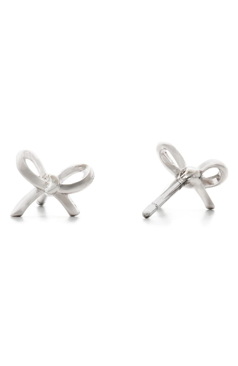 Kate Spade New York mini bow stud earrings, Alternate, color, Silver