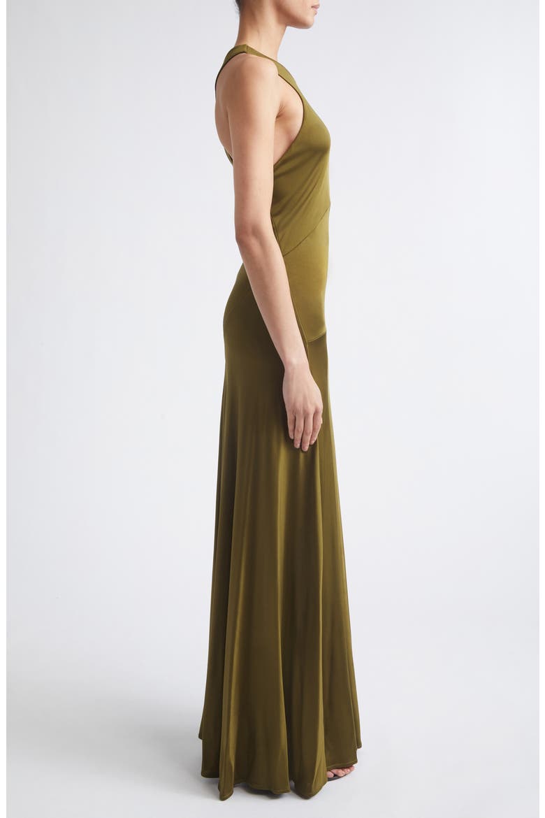 Naia Satin Jersey Maxi Dress, Alternate, color, MOSS