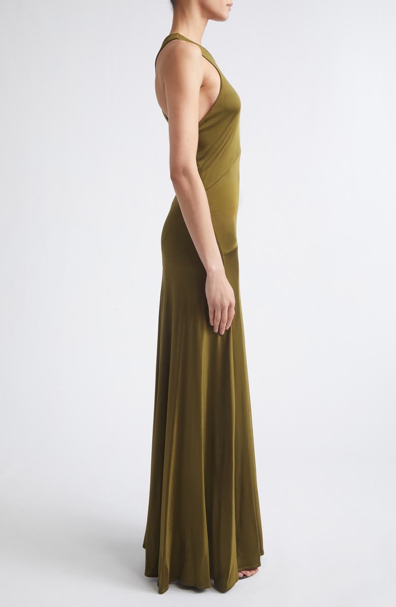 Proenza Schouler Naia Satin Jersey Maxi Dress, Alternate, color, Moss