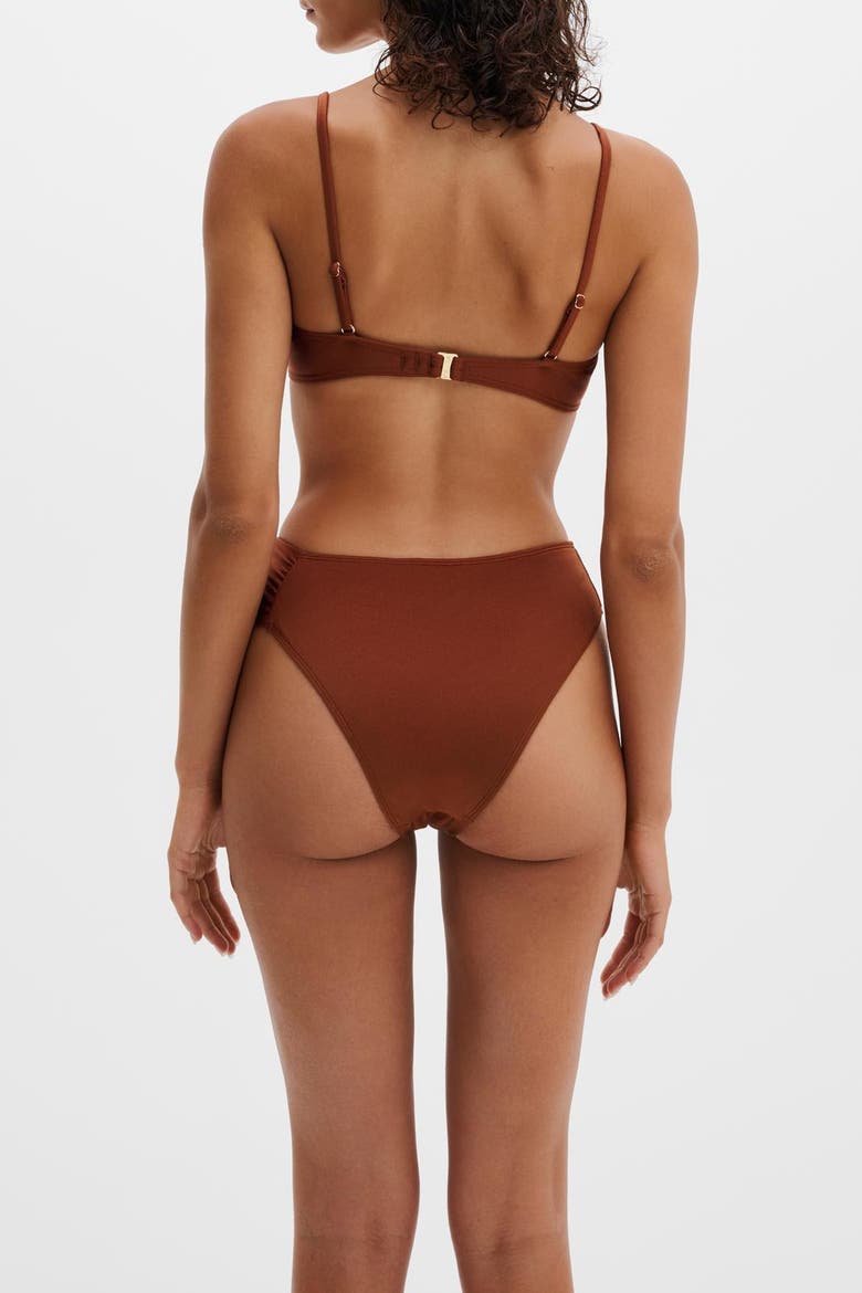 Tovere Draped Bikini Top, Alternate, color, Rust