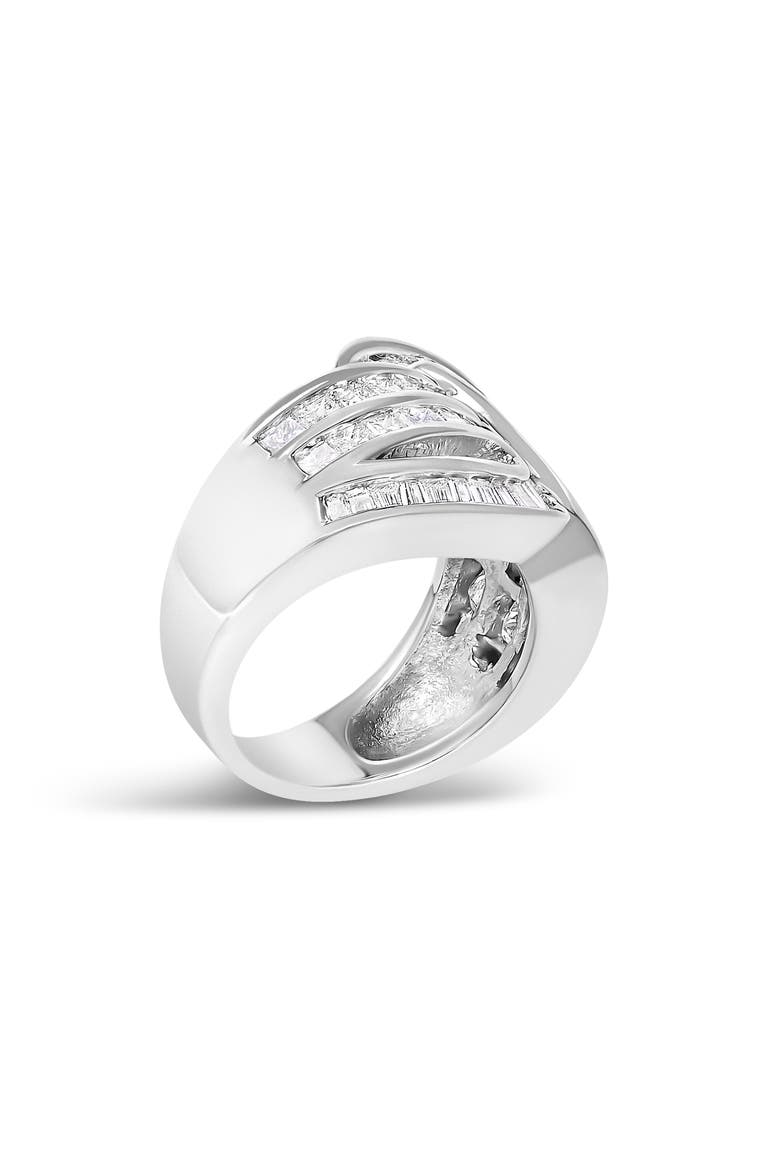 14K White Gold 2.0 Cttw Diamond Channel Set Bypass Ring, Alternate, color, White Gold