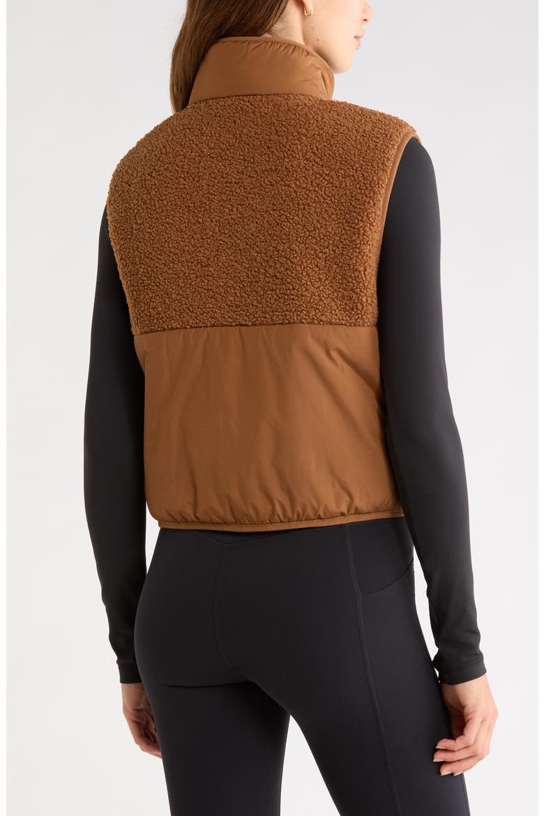 Summit Faux Shearling Hybrid Vest, Alternate, color, BROWN TOFFEE