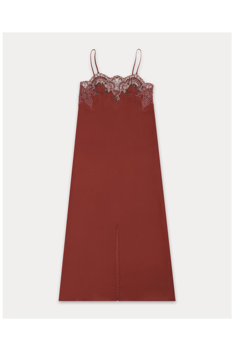 Alizée Embroidered Silk Dress, Main, color, Burgundy