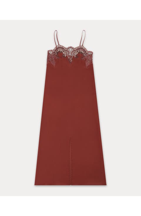 Alizée Embroidered Silk Dress