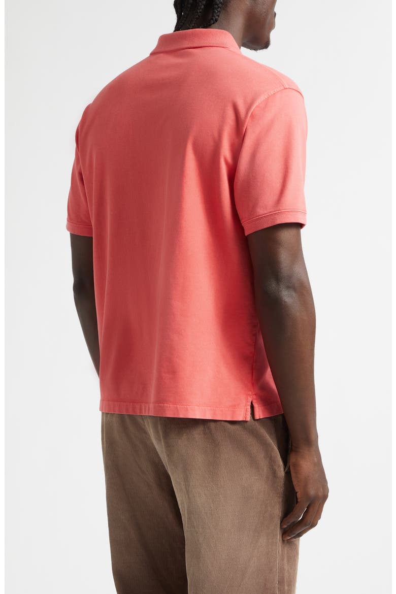 George Embroidered Crest Organic Cotton Polo, Alternate, color, TOMATINI