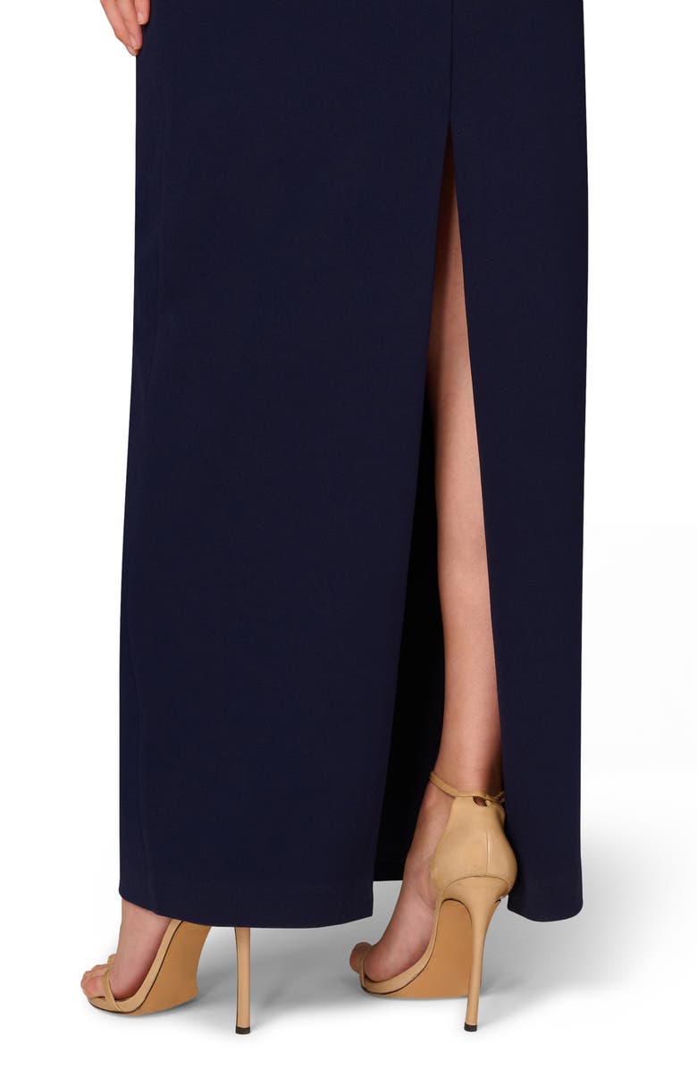 Aidan Mattox by Adrianna Papell Bead Embellished Strapless Column Gown, Alternate, color, Navy
