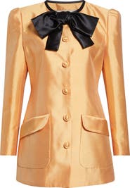 Valentino Silk Shantung Bow Jacket