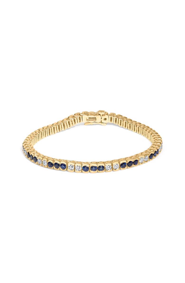 Haus of Brilliance 14K Gold 1 3/4 Ct Diamond & 5.0 Ct Sapphire Tennis Bracelet, Main, color, Yellow
