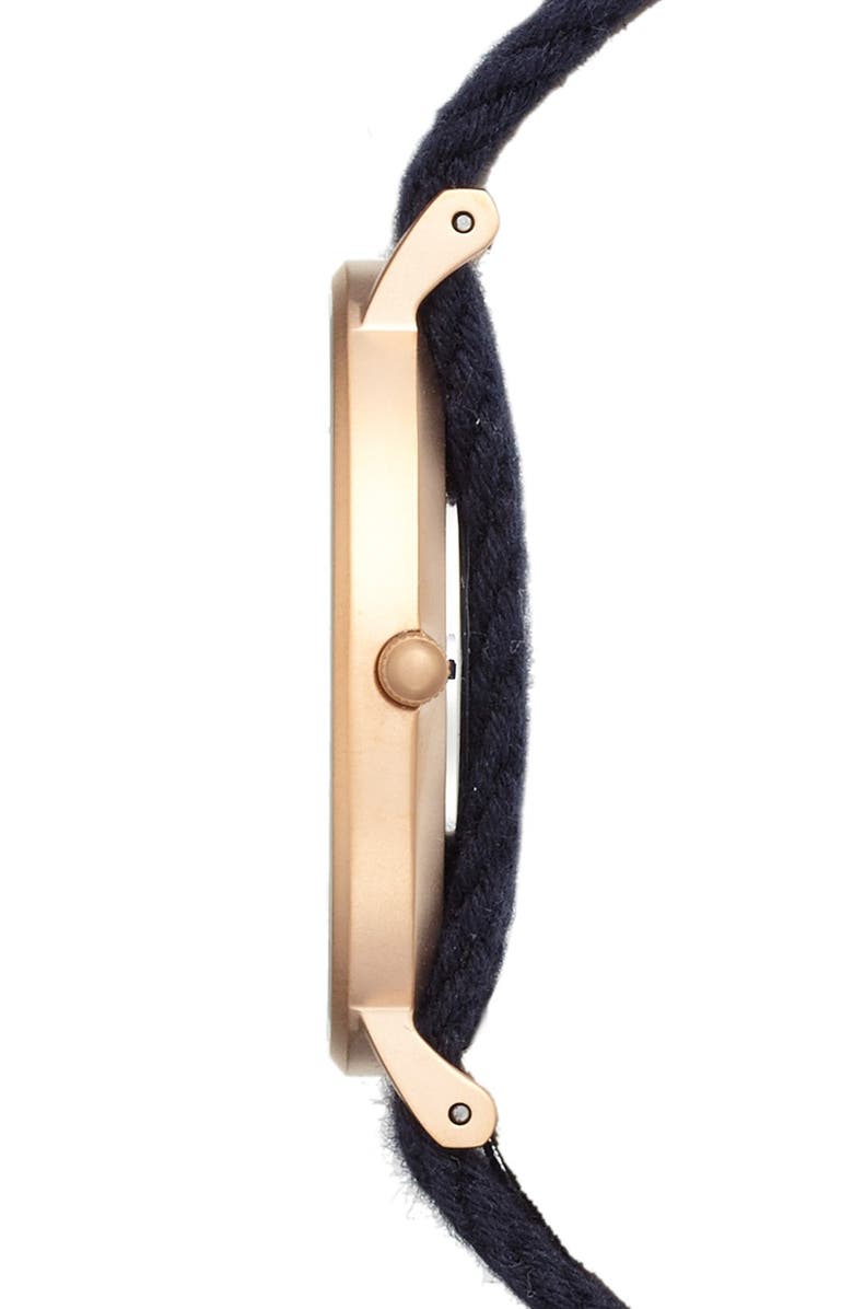 Daniel Wellington 'Classic Glasgow' NATO Strap Watch, 40mm, Alternate, color, Blue/ White/ Rose Gold