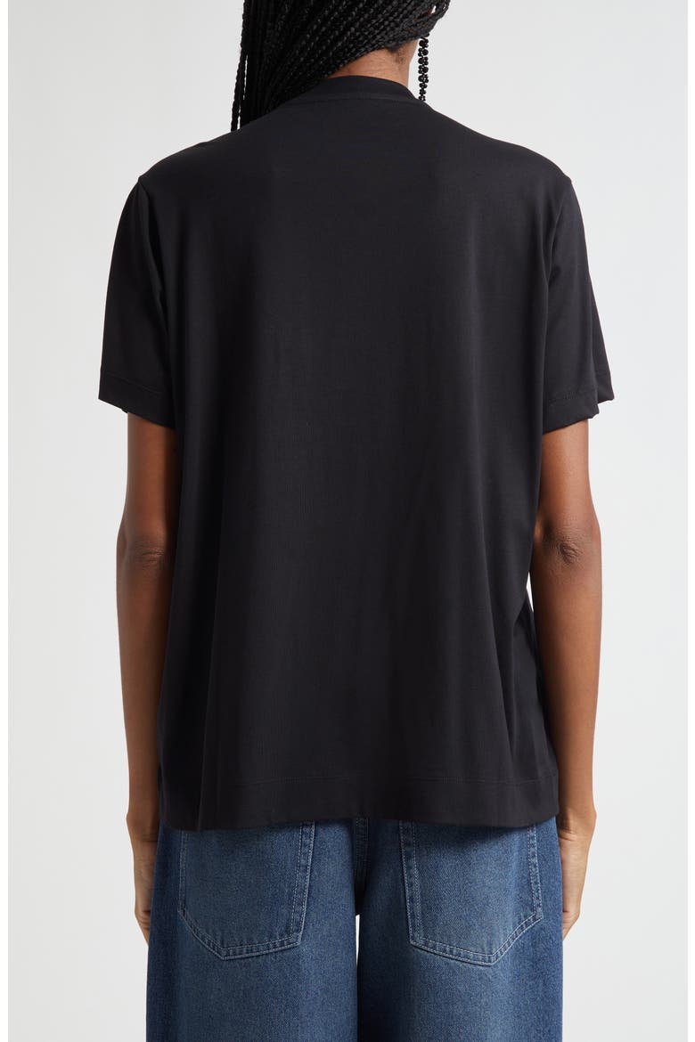 Unraveling Ribbon Inset T-Shirt, Alternate, color, BLACK