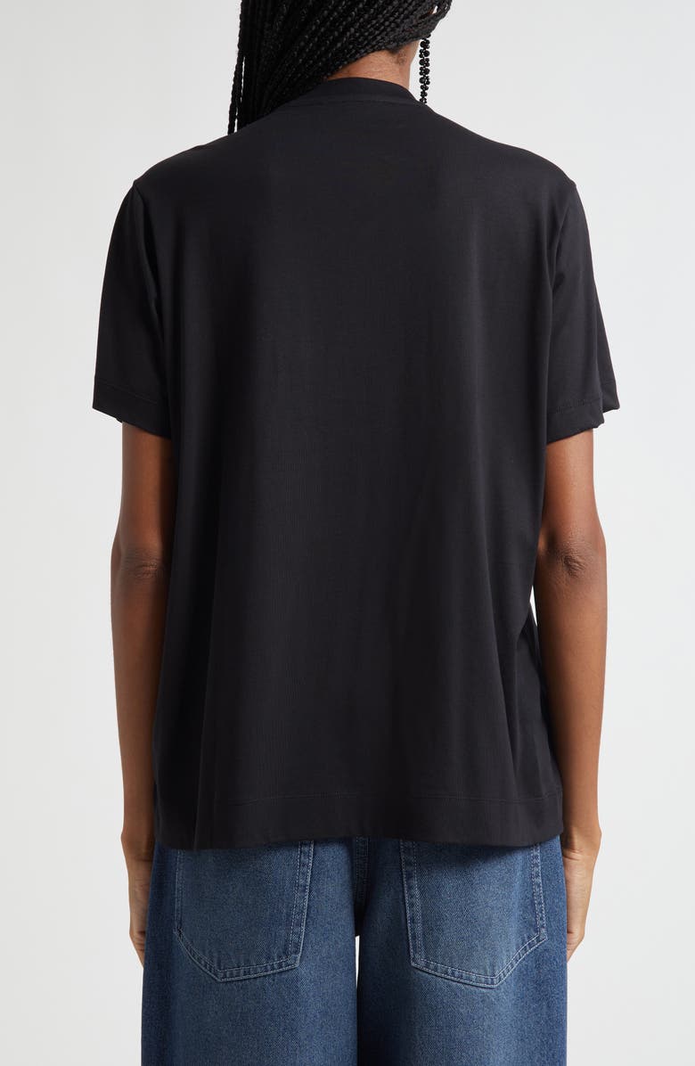 Simone Rocha Unraveling Ribbon Inset T-Shirt, Alternate, color, Black
