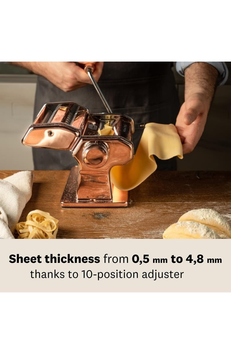 Marcato Atlas 150 Pasta Machine with Cutter and Hand Crank, Made in Italy, Alternate, color, Silver