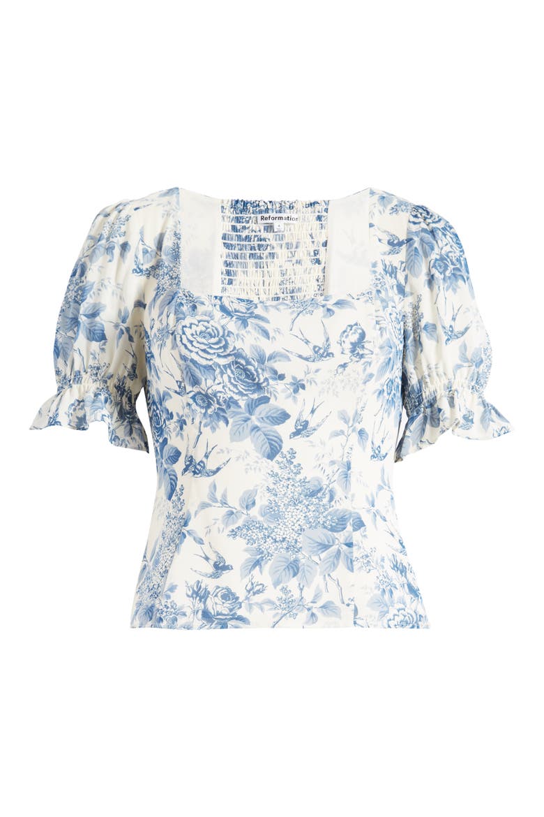 Constance Floral Print Puff Sleeve Top, Alternate, color, POMPADOUR