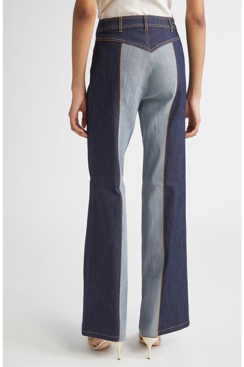 Francine Contrast Wide Leg Jeans, Alternate, color, INDIGO