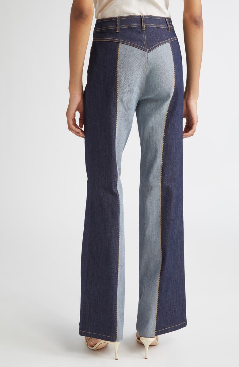 Cinq à Sept Francine Contrast Wide Leg Jeans, Alternate, color, Indigo