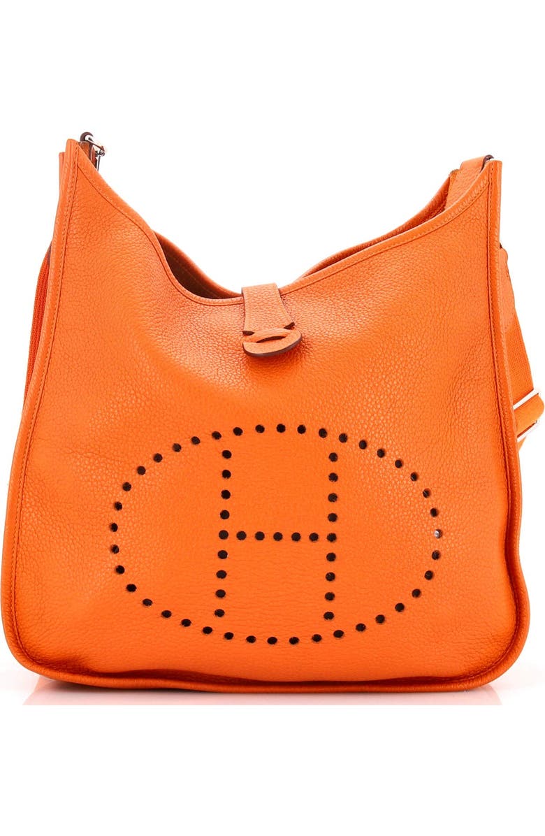 Pre-Owned Hermes Evelyne Bag Gen III Clemence PM, Main, color, Orange H
