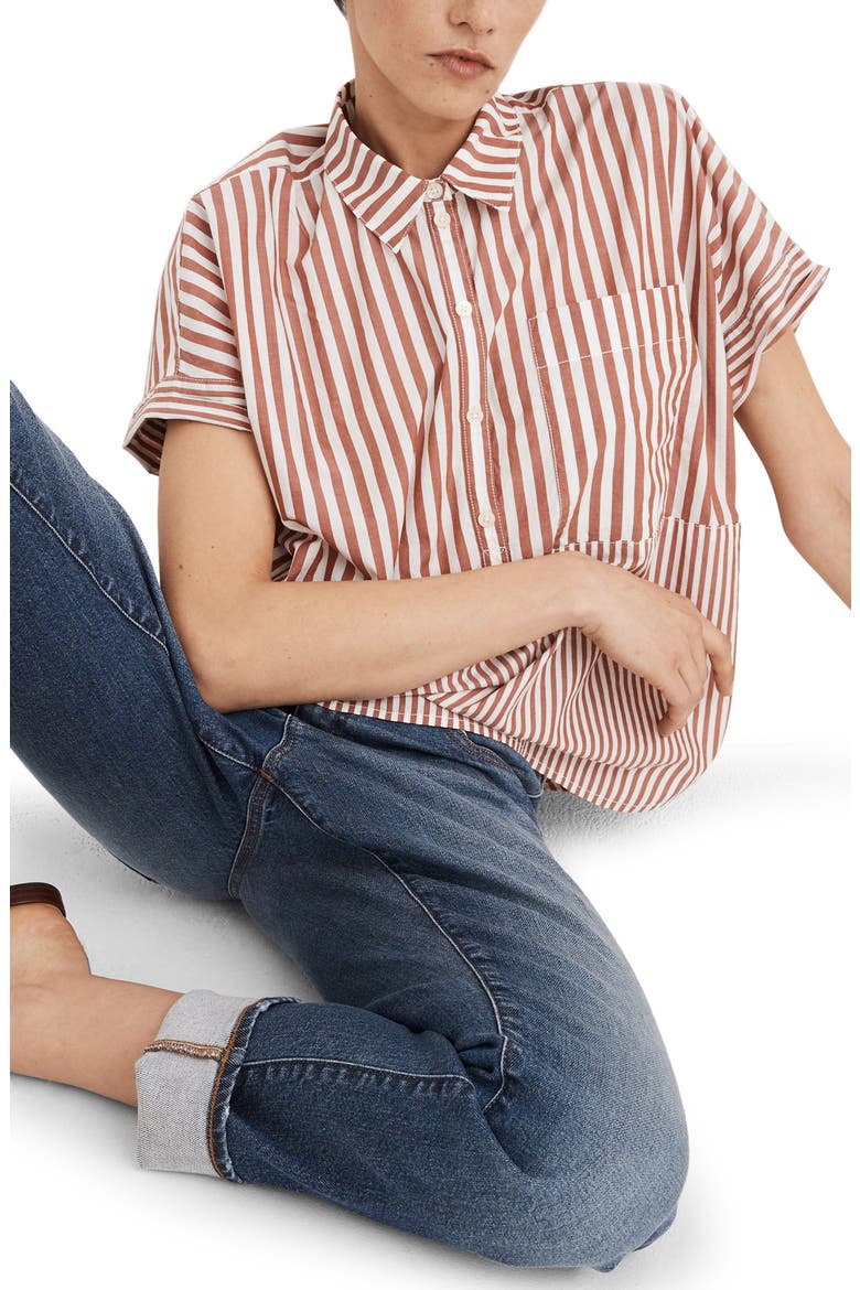 Stripe Play Daily Shirt, Main, color, EVEN STRIPE RUSTY TORCH