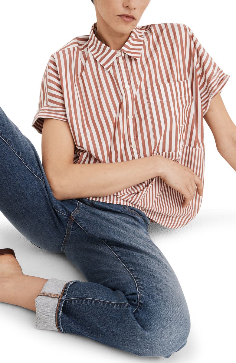Madewell Stripe Play Daily Shirt, Main, color, 