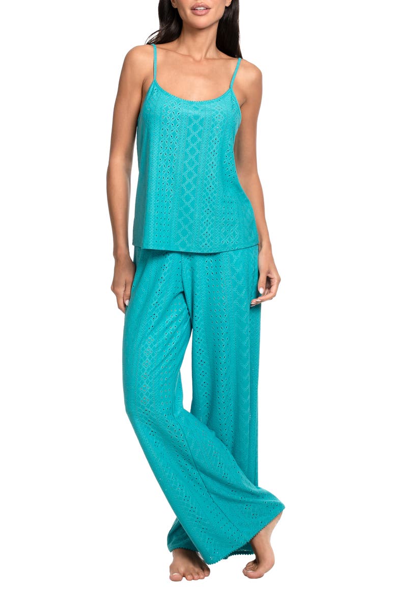 Staci Eyelet Pajamas, Main, color, JADE
